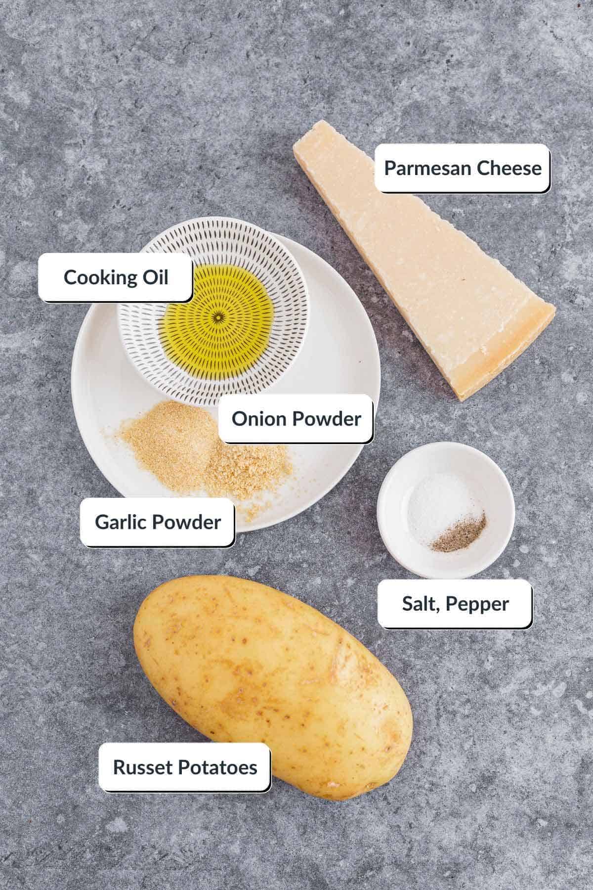 ingredients for Air Fryer French Fries With Parmesan
