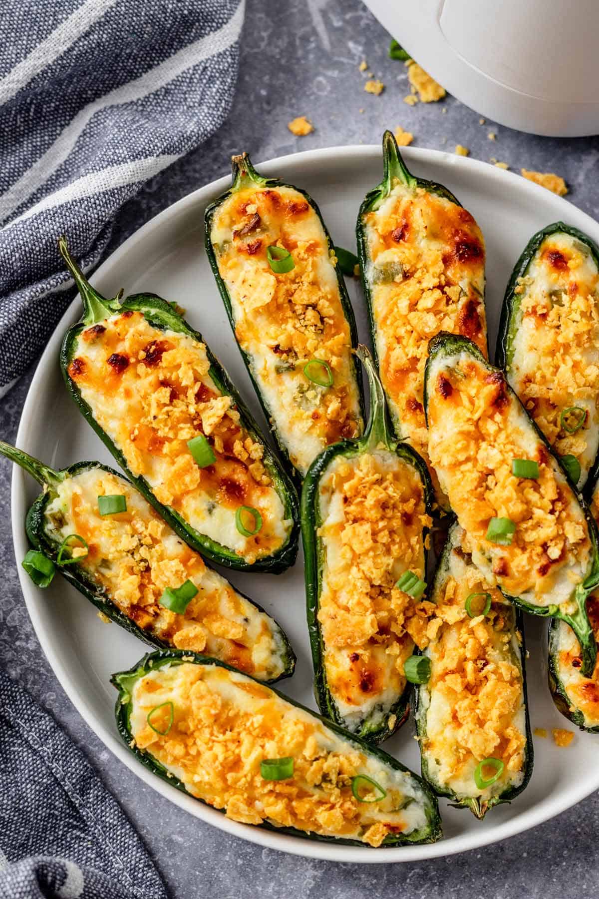 a stack of Air Fryer Jalapeno Poppers No Bacon