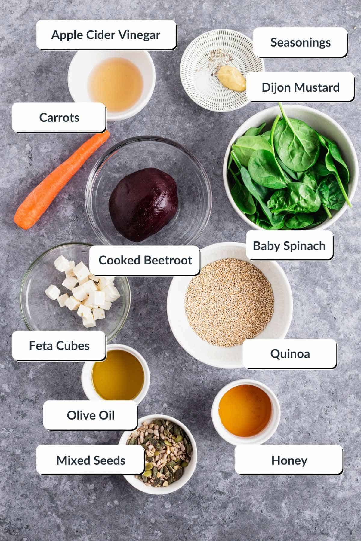 Beetroot and Feta Salad ingredients