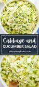 Cabbage and Cucumber Salad pinterest sharing image