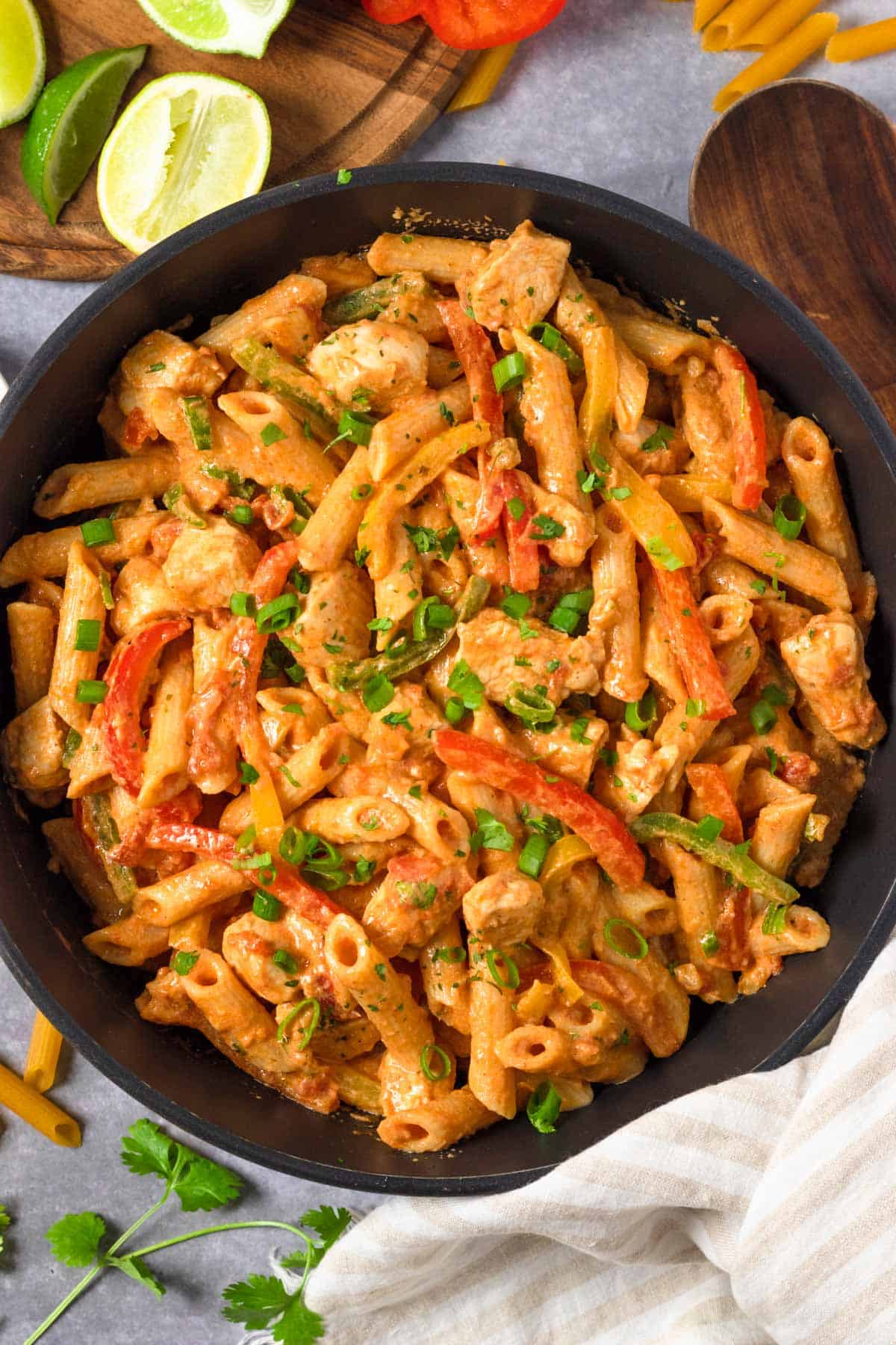 Chicken Penne Pasta With Fajita Seasoning - The Yummy Bowl