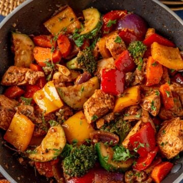 One Pot Chicken With Mixed Veggies ina skillet