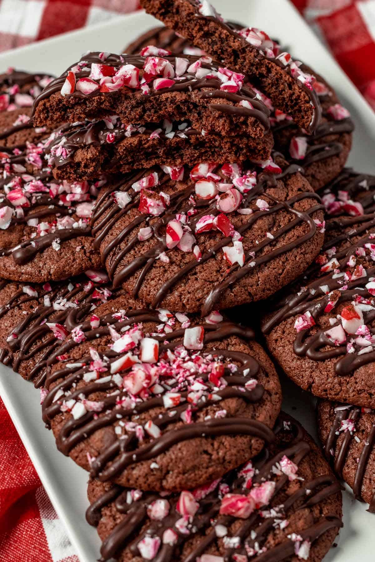 a stack of Gluten Free Chocolate Chip Cookies With Peppermint