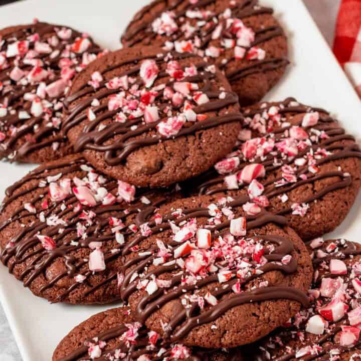 Gluten Free Chocolate Chip Cookies With Peppermint on a plate