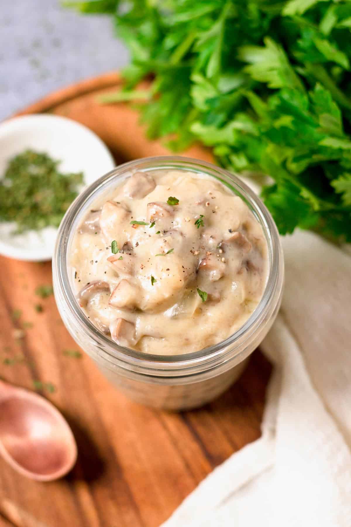 Cream Of Condensed Mushroom Soup in a jar