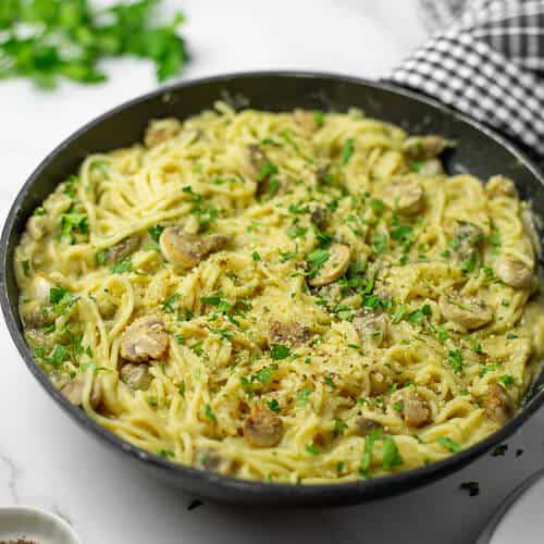 Creamy Mushroom Pasta with Truffle Oil - The Yummy Bowl