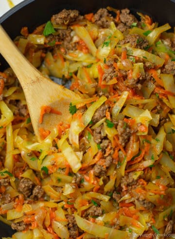 Ground Beef and Fried Cabbage