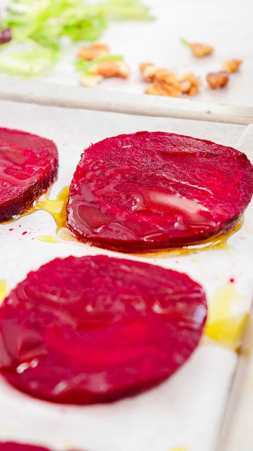 roasted beet slices.