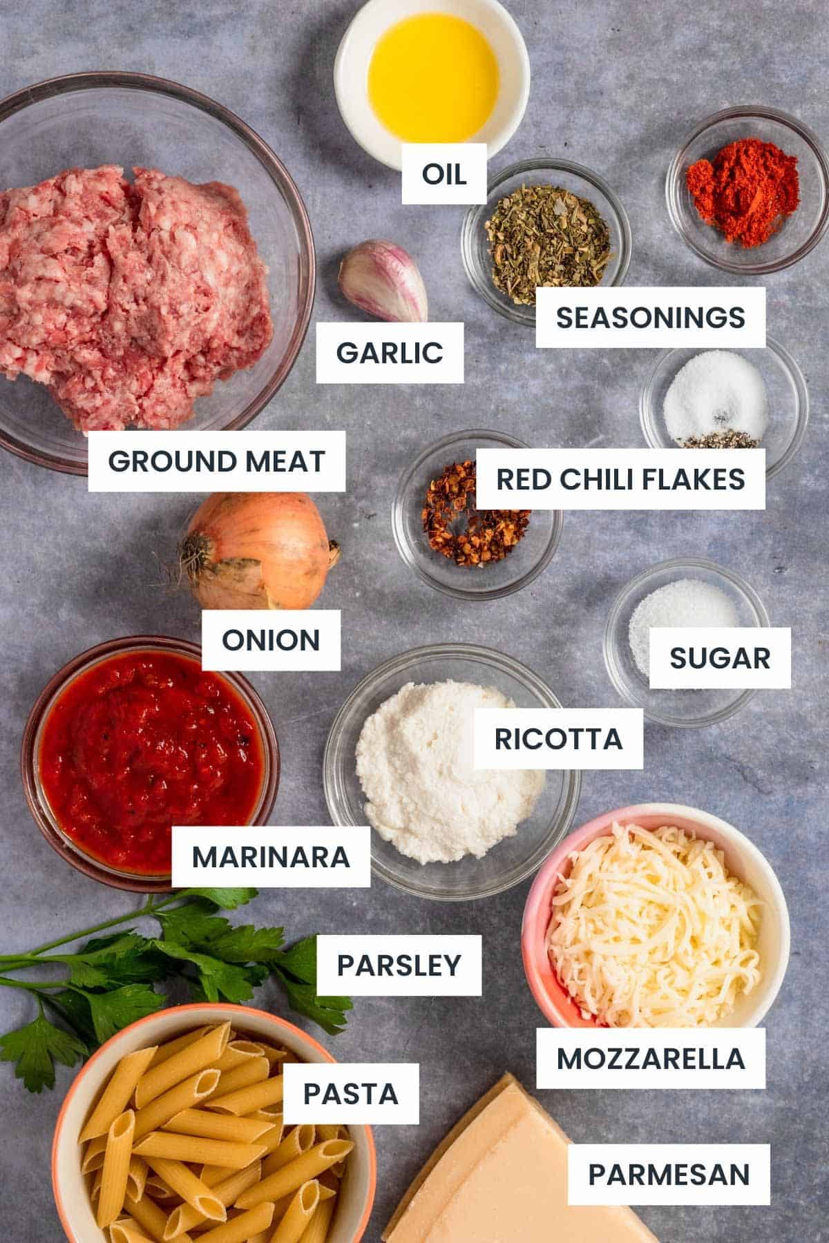 Healthy Olive Garden’s Baked Ziti Ingredients