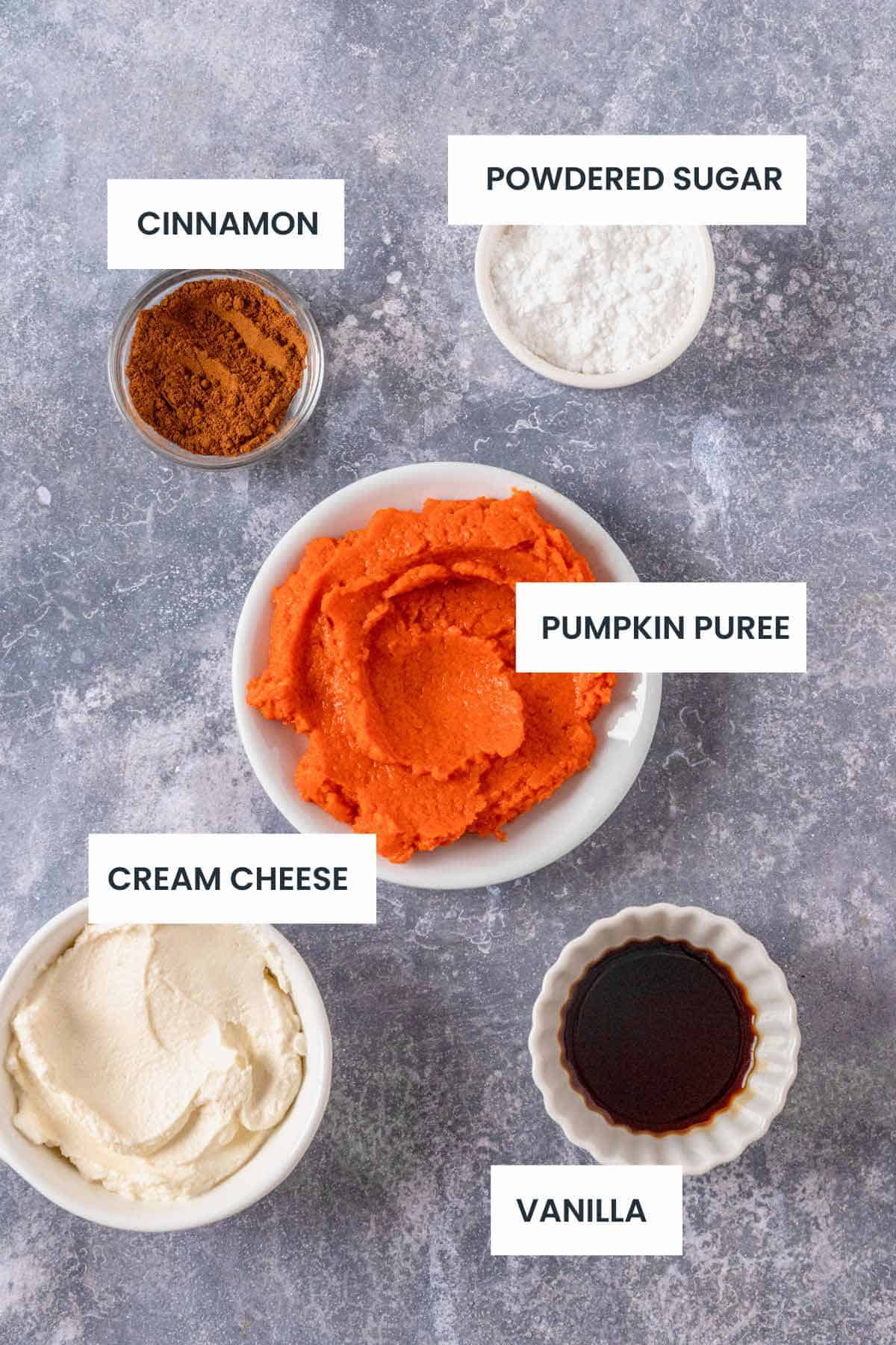 Pumpkin Cream Cheese Dip Ingredients
