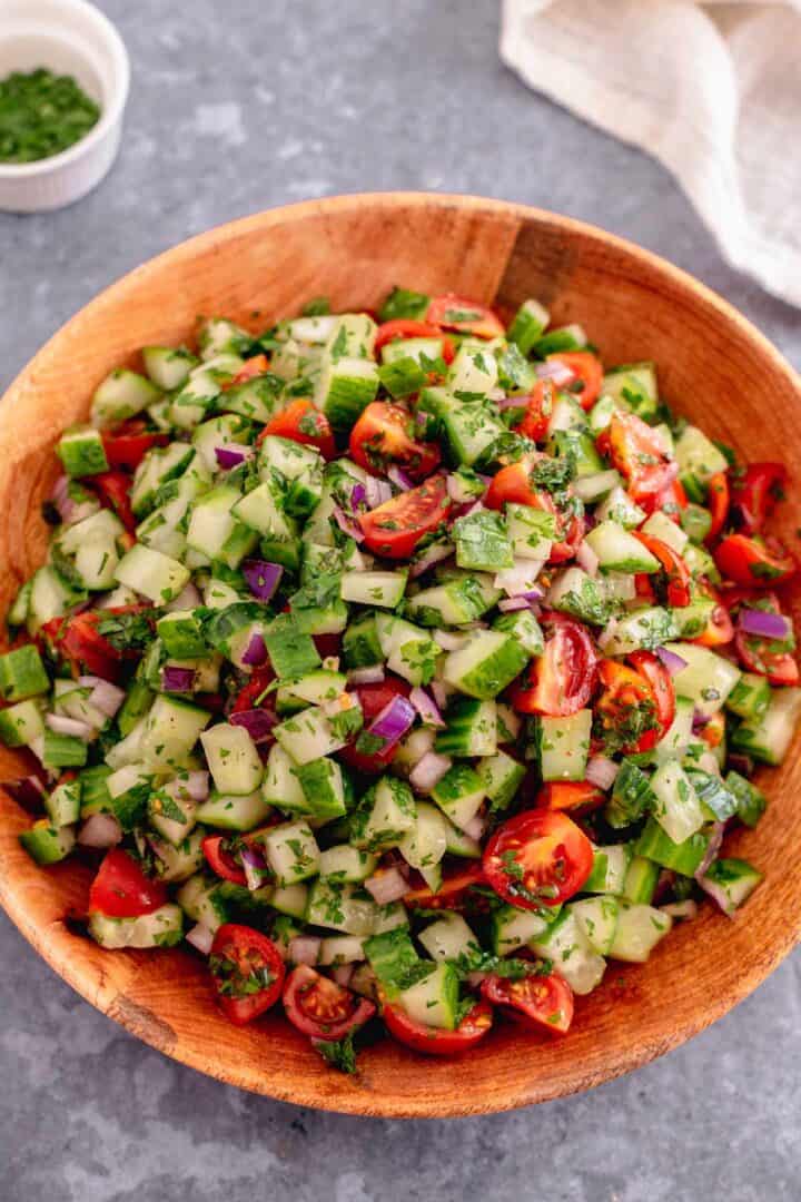 Quick Mediterranean Cucumber Salad - The Yummy Bowl