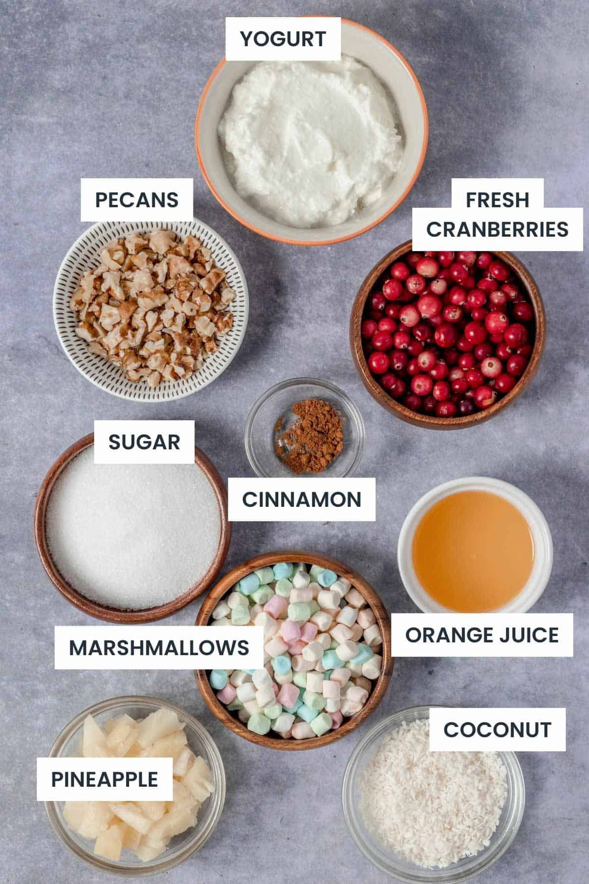 Millionaire Cranberry Salad Ingredients