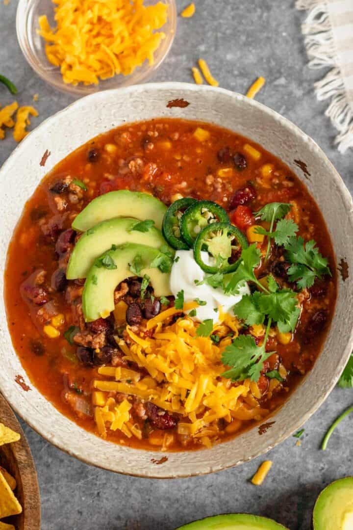 Paula Deen Taco Soup (Slow Cooker) - The Yummy Bowl