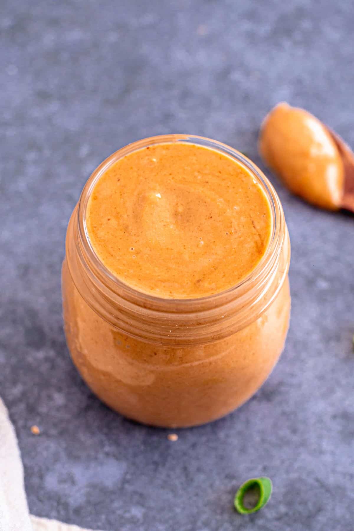 Vegan Thai Peanut Sauce in a jar