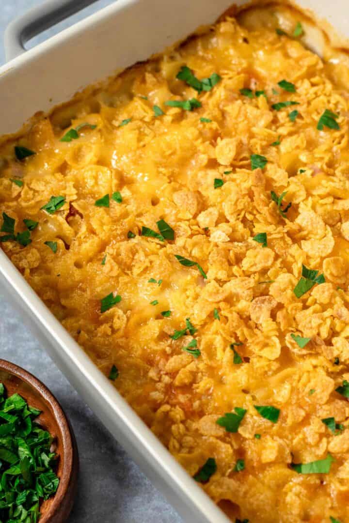 Ham and potato casserole with cornflakes the yummy bowl