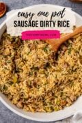 Sausage Dirty Rice in the skillet