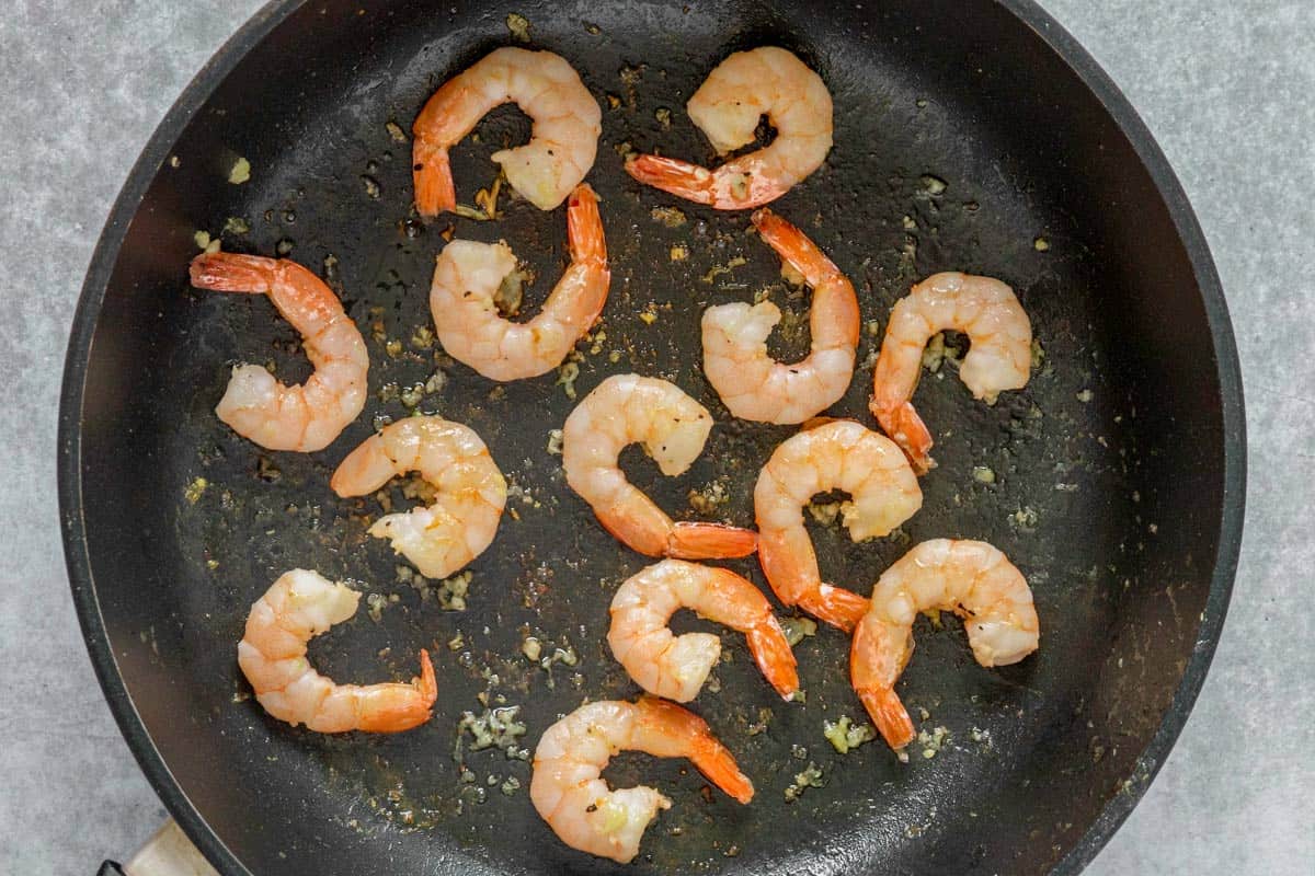 shrimp cooking in a bowl