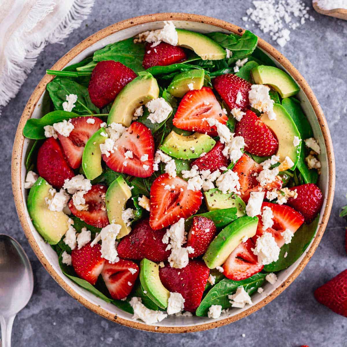 Strawberry Spinach Salad - The Yummy Bowl