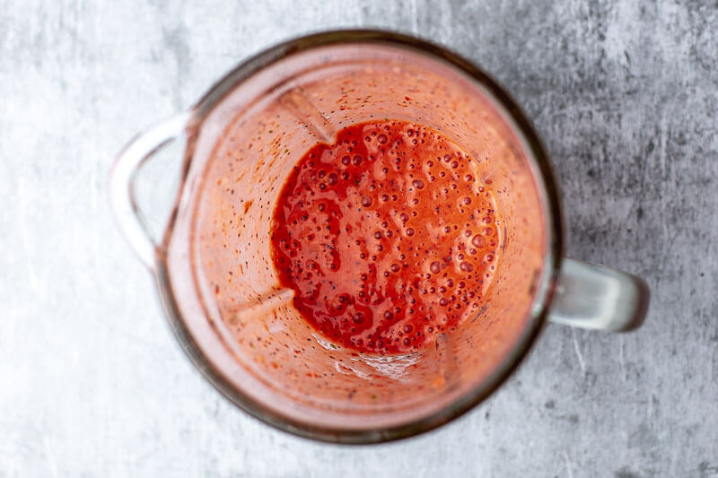 strawberry vinaigrette in a blender