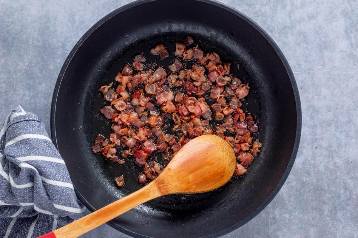 bacon cooked in skillet