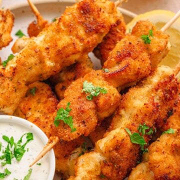 Breaded Chicken Skewers (Crispy Outside, Juicy Inside!).