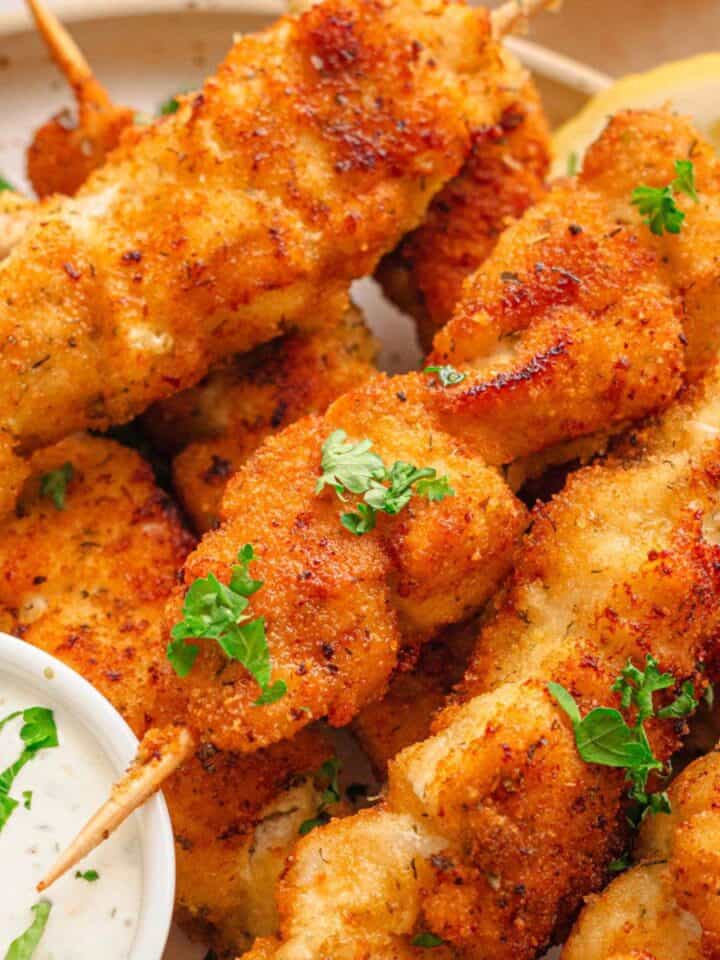 Breaded Chicken Skewers (Crispy Outside, Juicy Inside!).