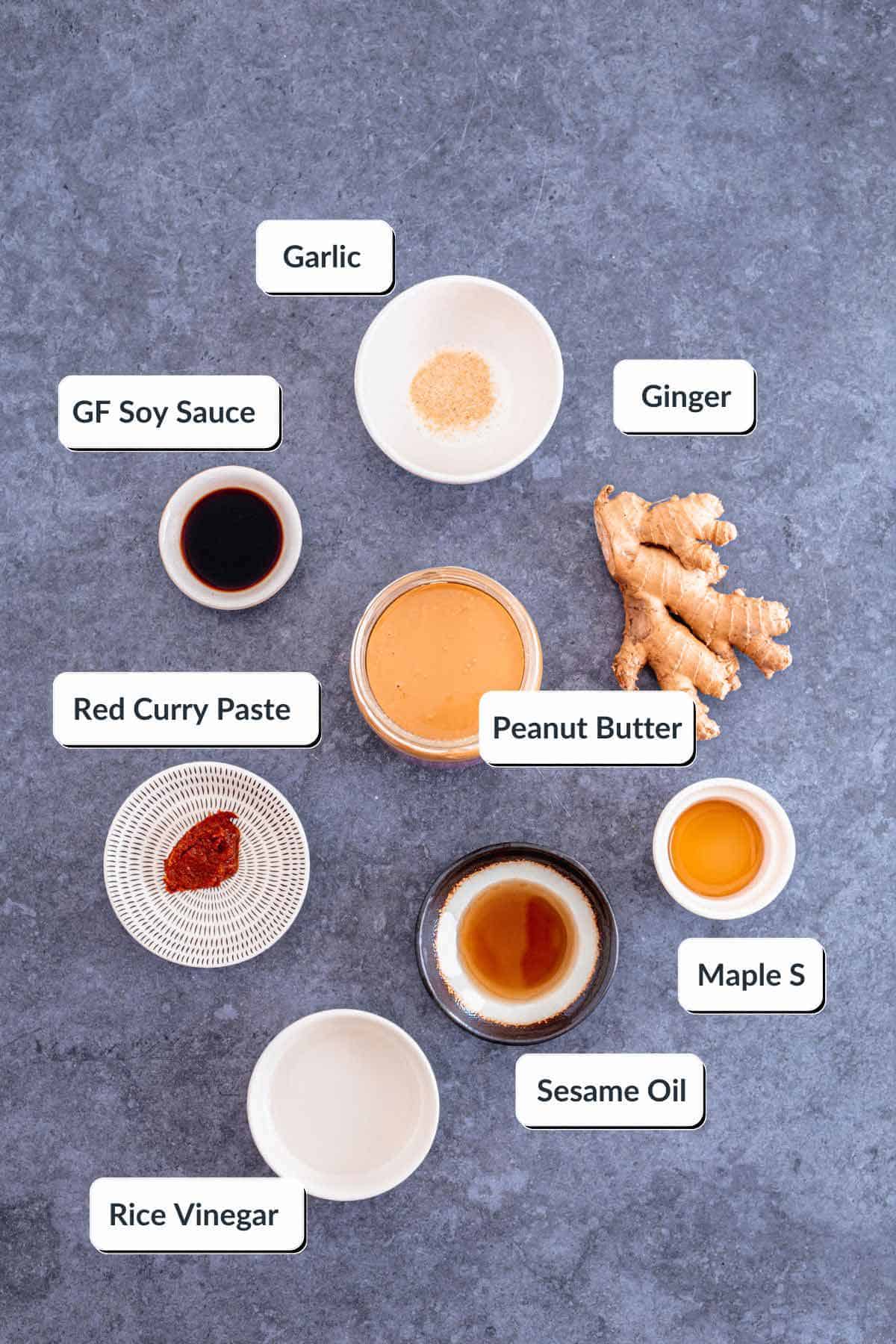 ingredients for Vegan Thai Peanut Sauce