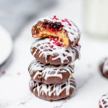 Thumbprint Cookies with Jam and Chocolate (Vegan, Gluten-free, Dairy-Free)