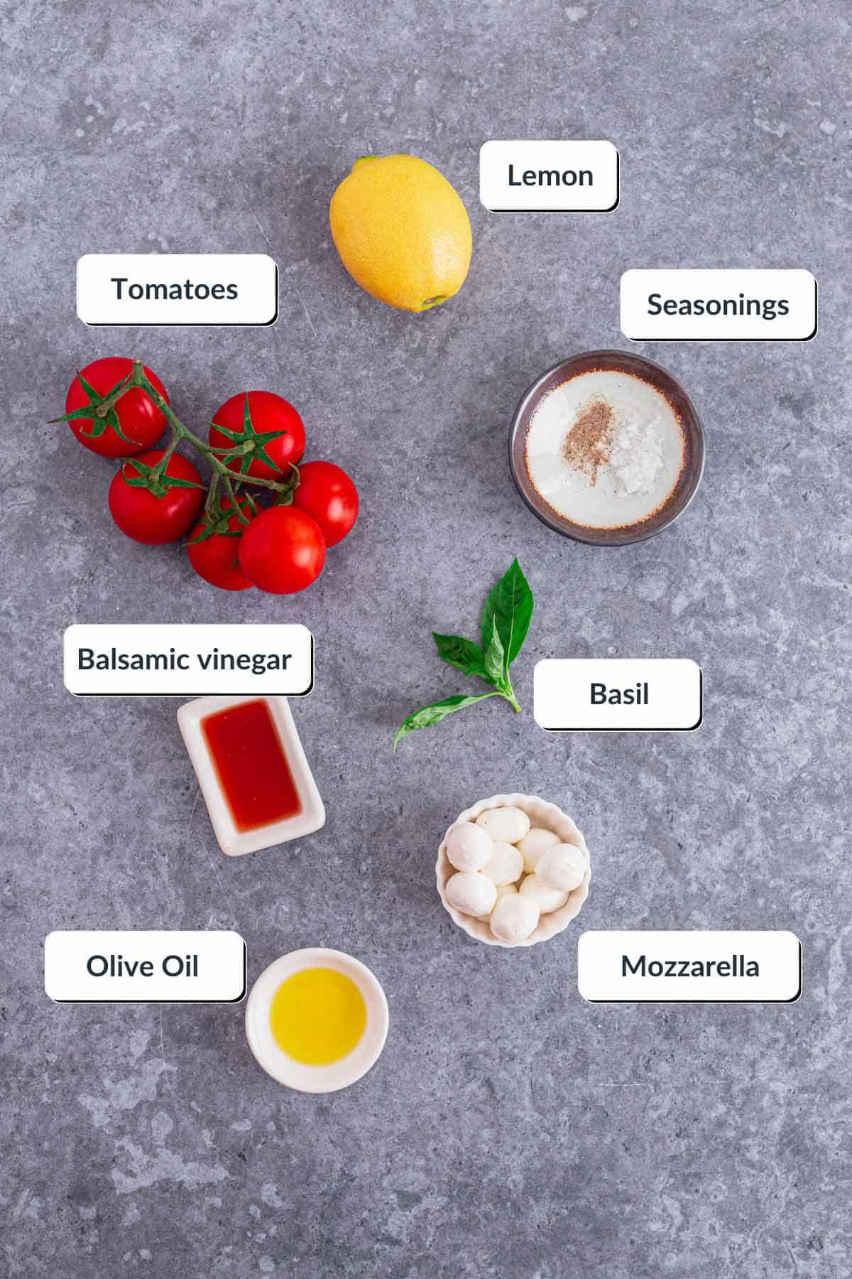 Tomato Mozzarella Salad ingredients