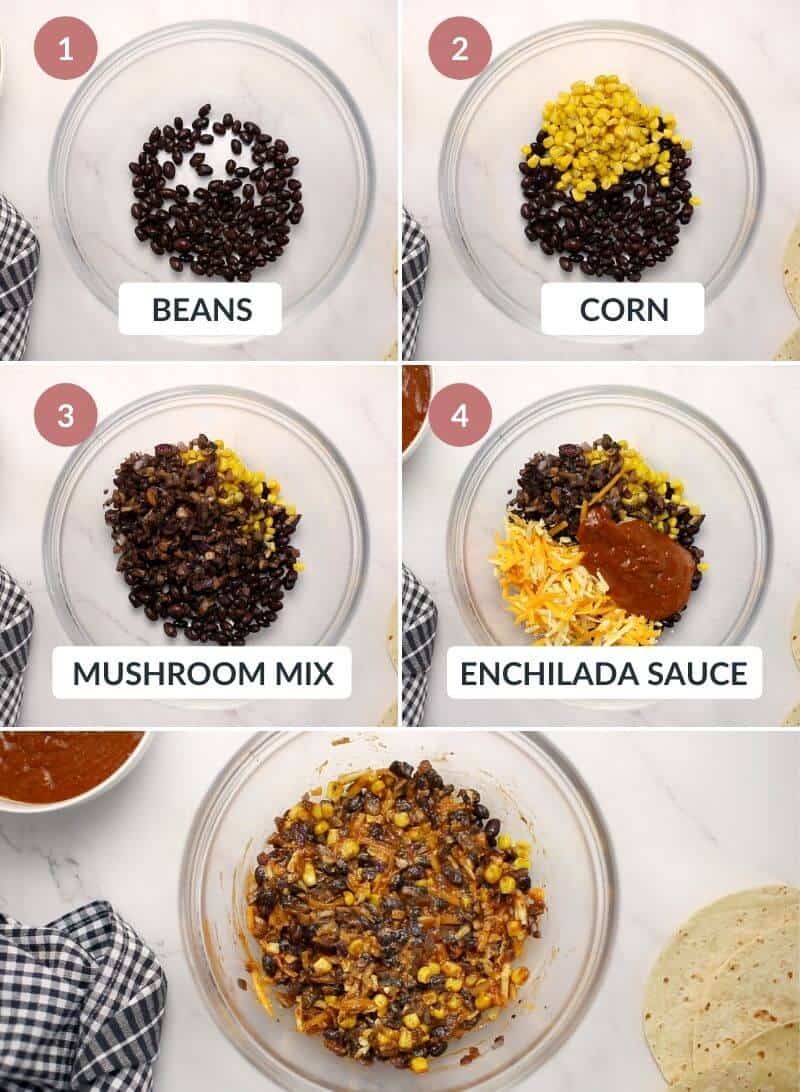 Vegetarian Enchiladas (with Black Bean and Sweet Corn)