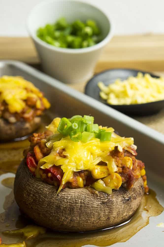 stuffed portobello mushrooms.