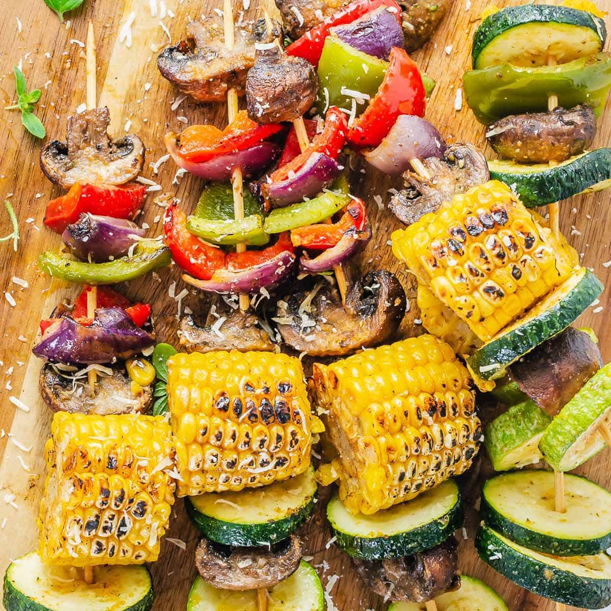 Parmesan Grilled Vegetable Skewers - Oh So Delicioso