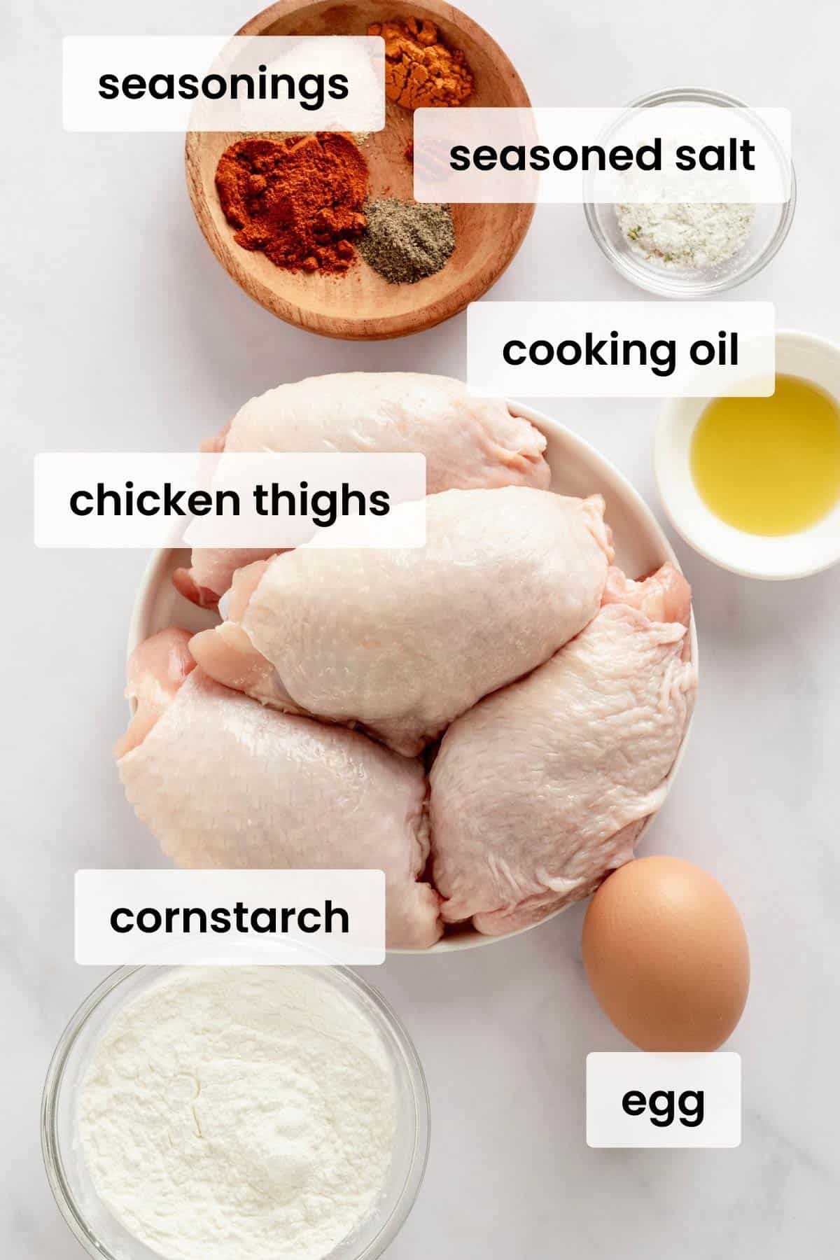 ingredients for air fryer chicken thighs.