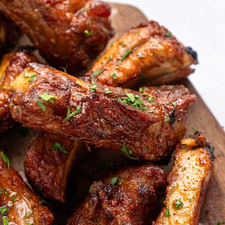cooked air fryer ribs