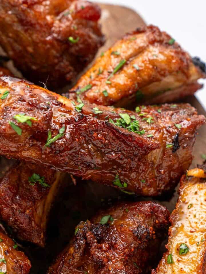 cooked air fryer ribs