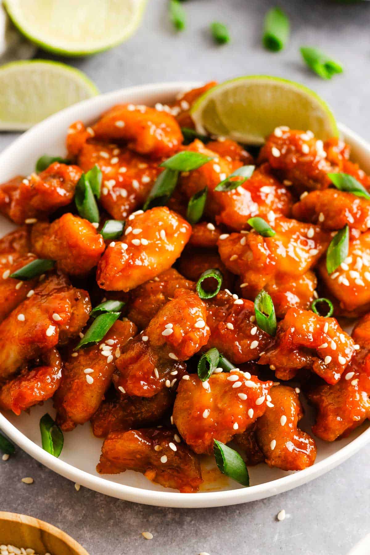 sticky korean bbq chicken bites.