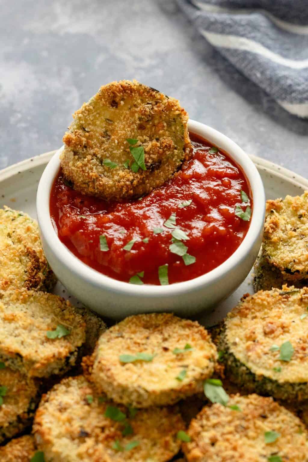 Air Fryer Breaded Zucchini Chips With Parmesan