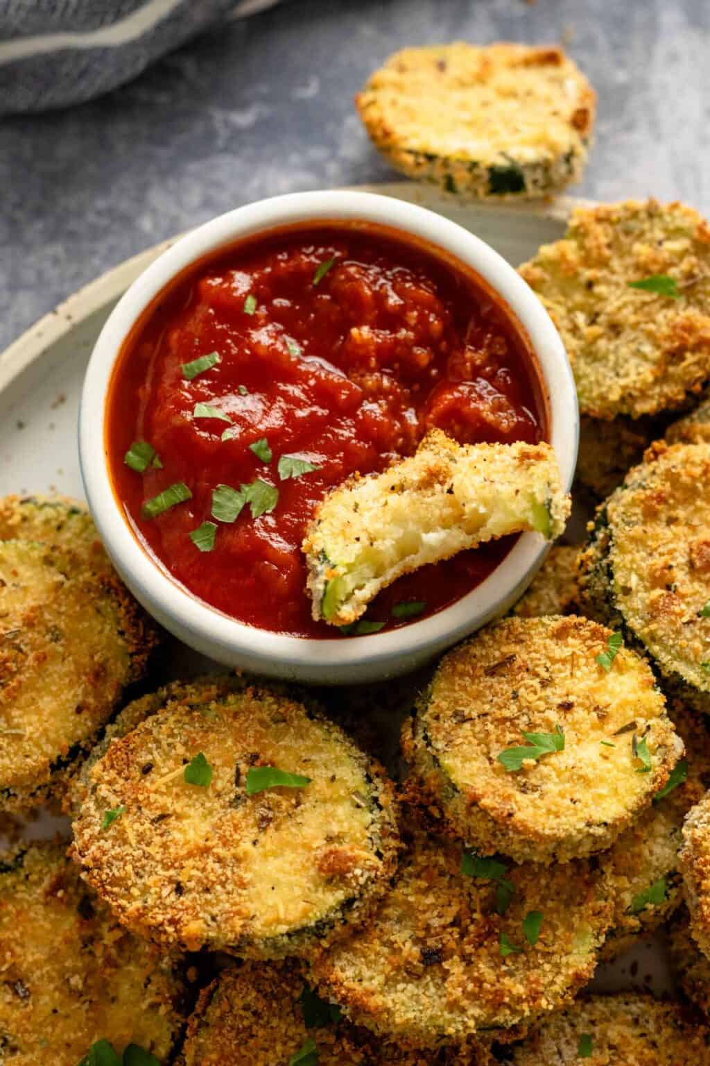 Air Fryer Breaded Zucchini Chips With Parmesan