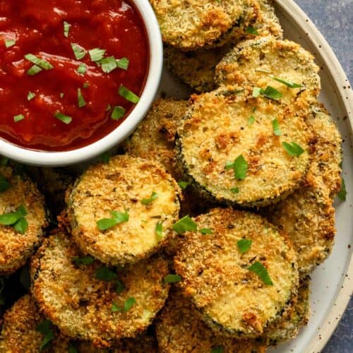 Air Fryer Breaded Zucchini Chips With Parmesan