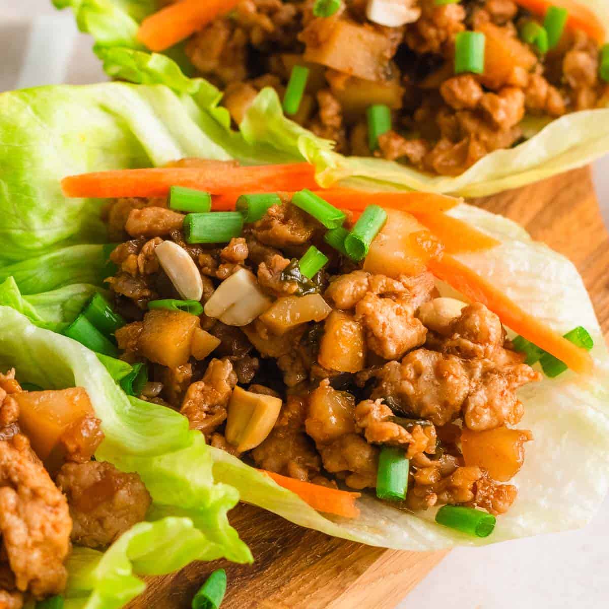 Asian Ground Chicken Lettuce Wraps (20-Minutes)