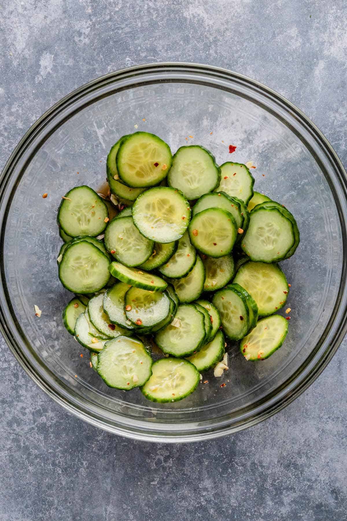 cucumbers with spicy dressing