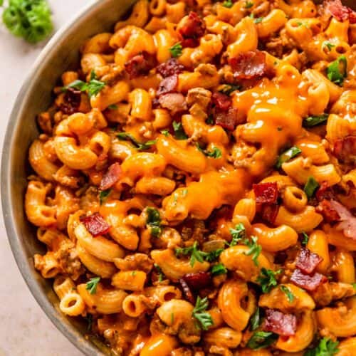 Skillet Bacon Cheeseburger Casserole The Yummy Bowl