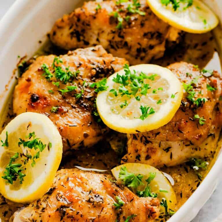 Crispy Lemon Garlic Chicken Bites (Healthy Recipe!)