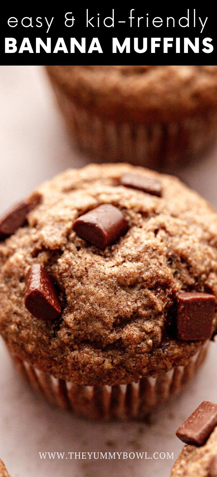 Banana bread chocolate chip muffins without refined sugar.