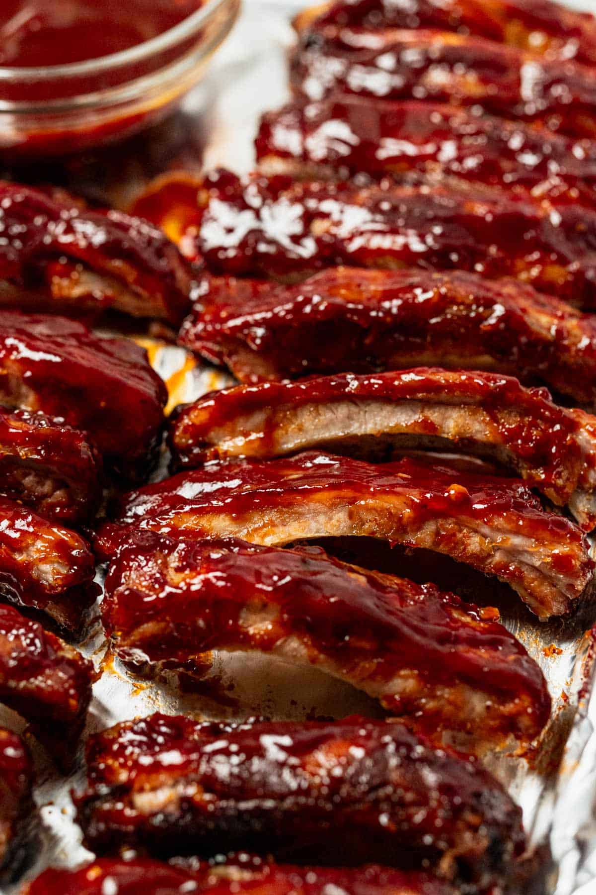 slow cooker barbecue pork ribs in foil
