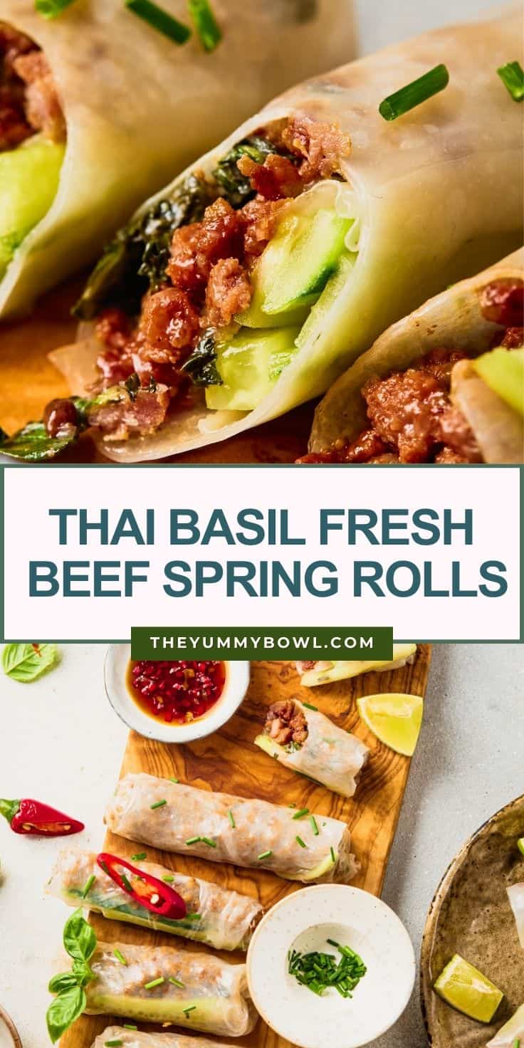 Buff Spring Roll THE BEST Thai Basil Beef Spring Rolls with Tasty Sauce