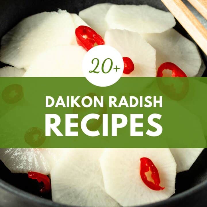 pickled daikon radish with chili peppers.