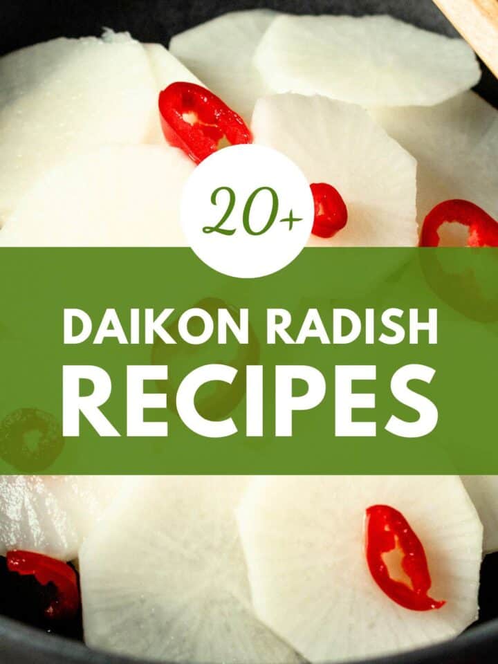 pickled daikon radish with chili peppers.