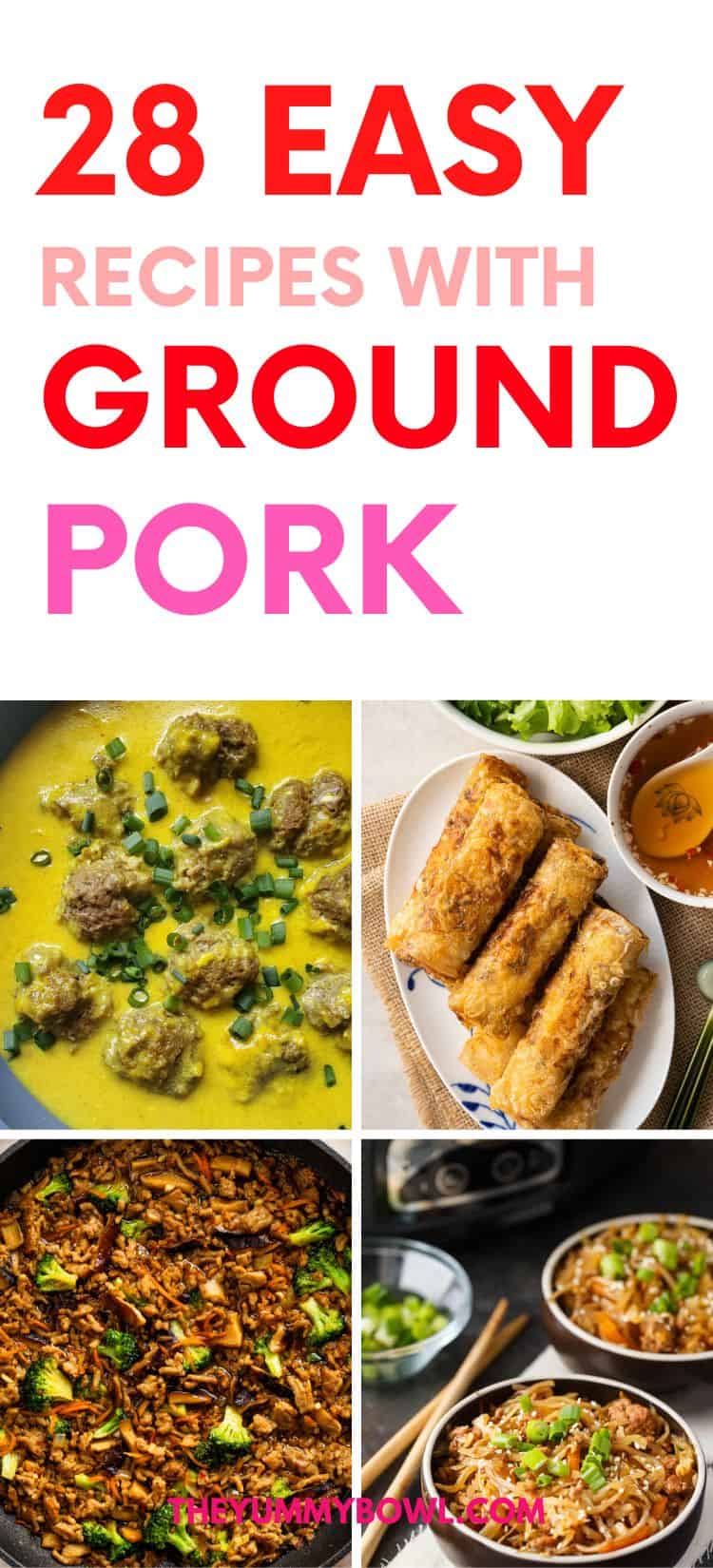 Ideas on what to make with ground pork for dinner.