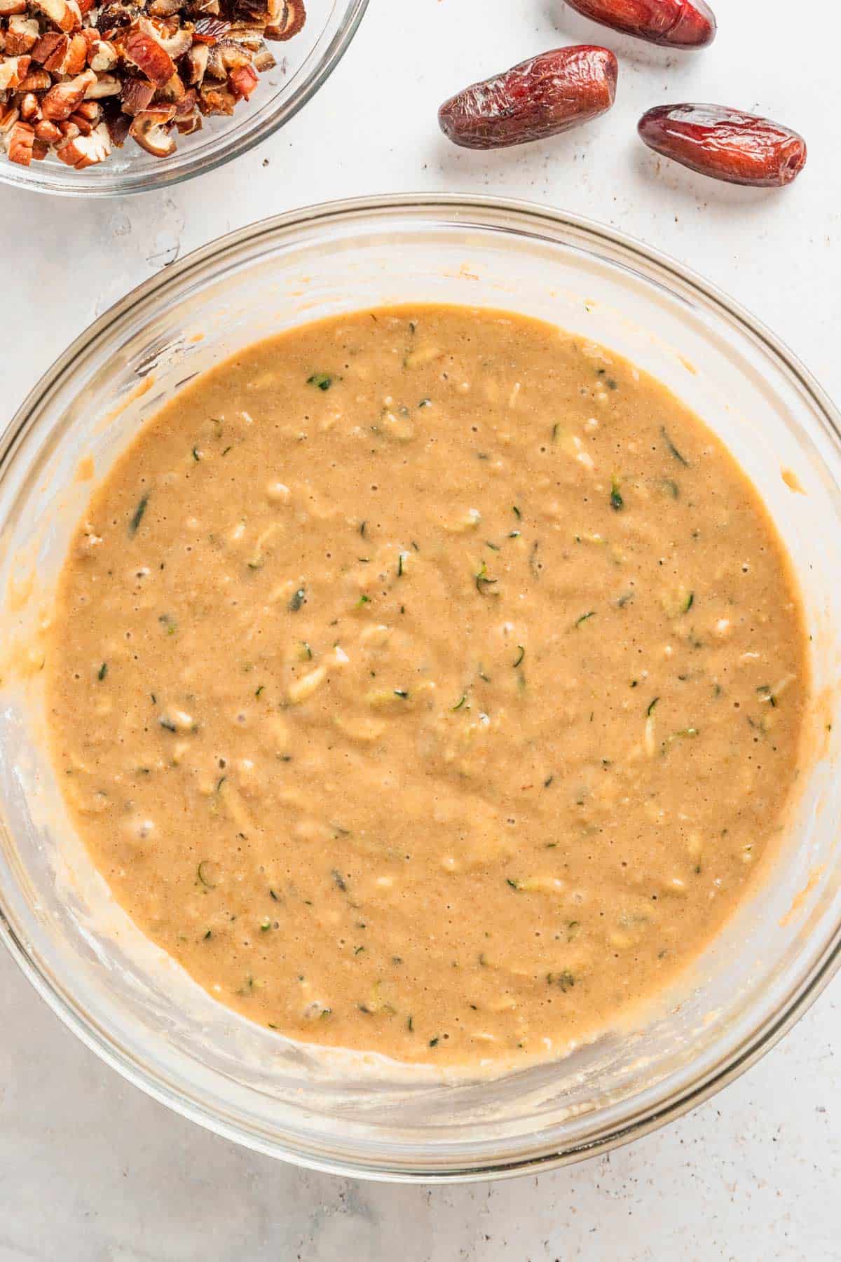 Zucchini nut bread batter.